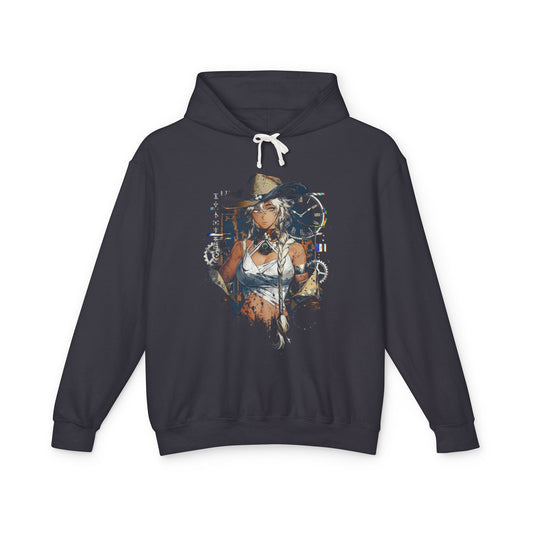 Argus Reverse 1999 Long Silver Hair Cowboy Hat Portrait Unisex Premium Hoodie