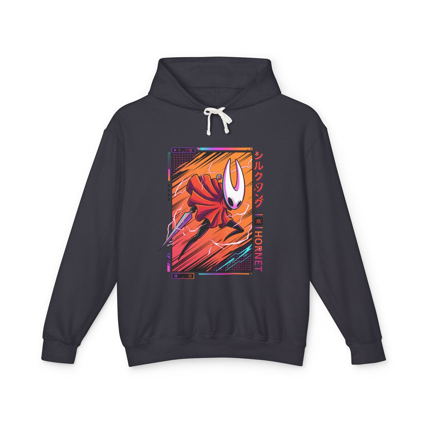 Neon Red Cloak Hornet – 80s Vaporwave Edition Unisex Premium Hoodie