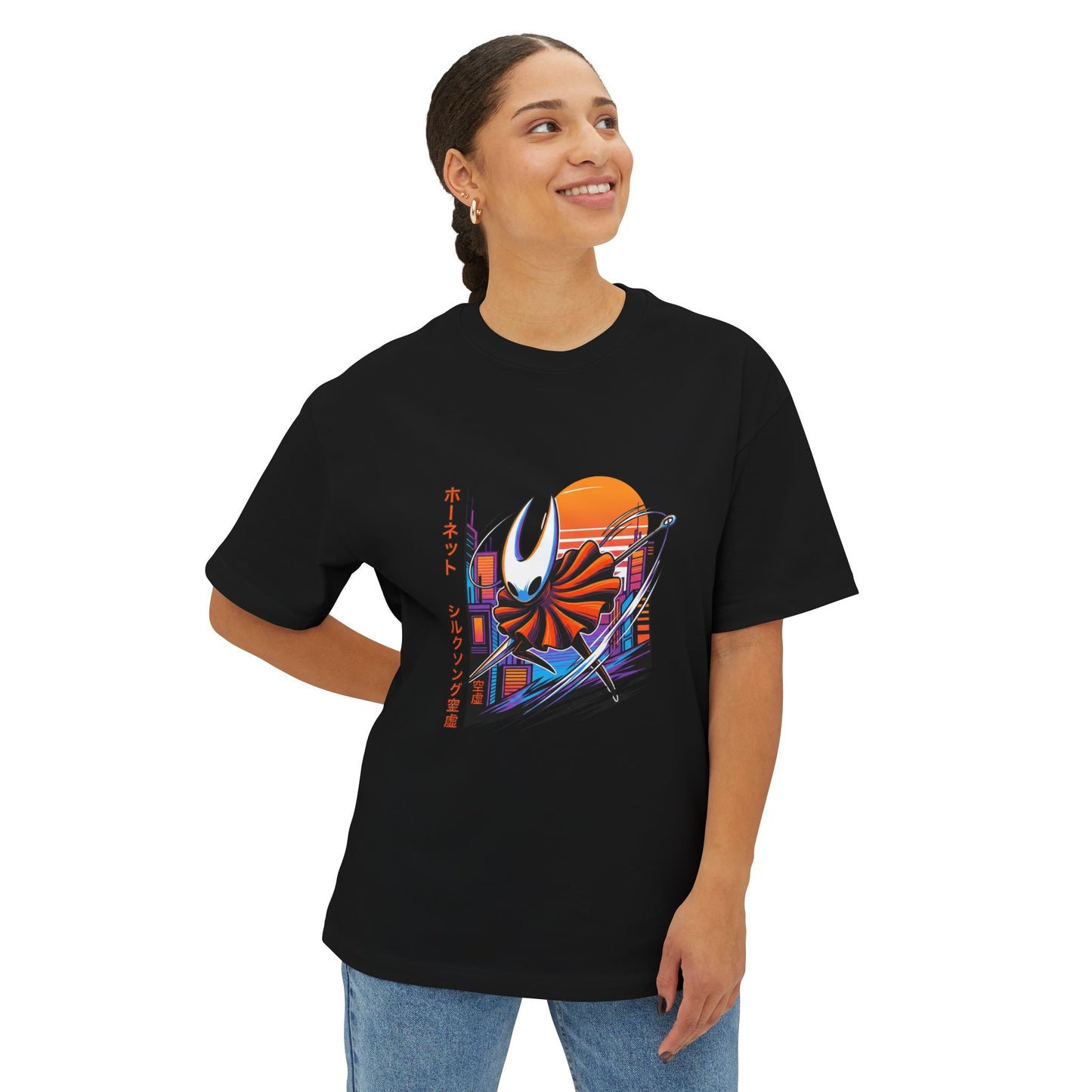 Hornet Silksong Vaporwave – Neon Needle Princess Premium Oversized Unisex T-Shirt
