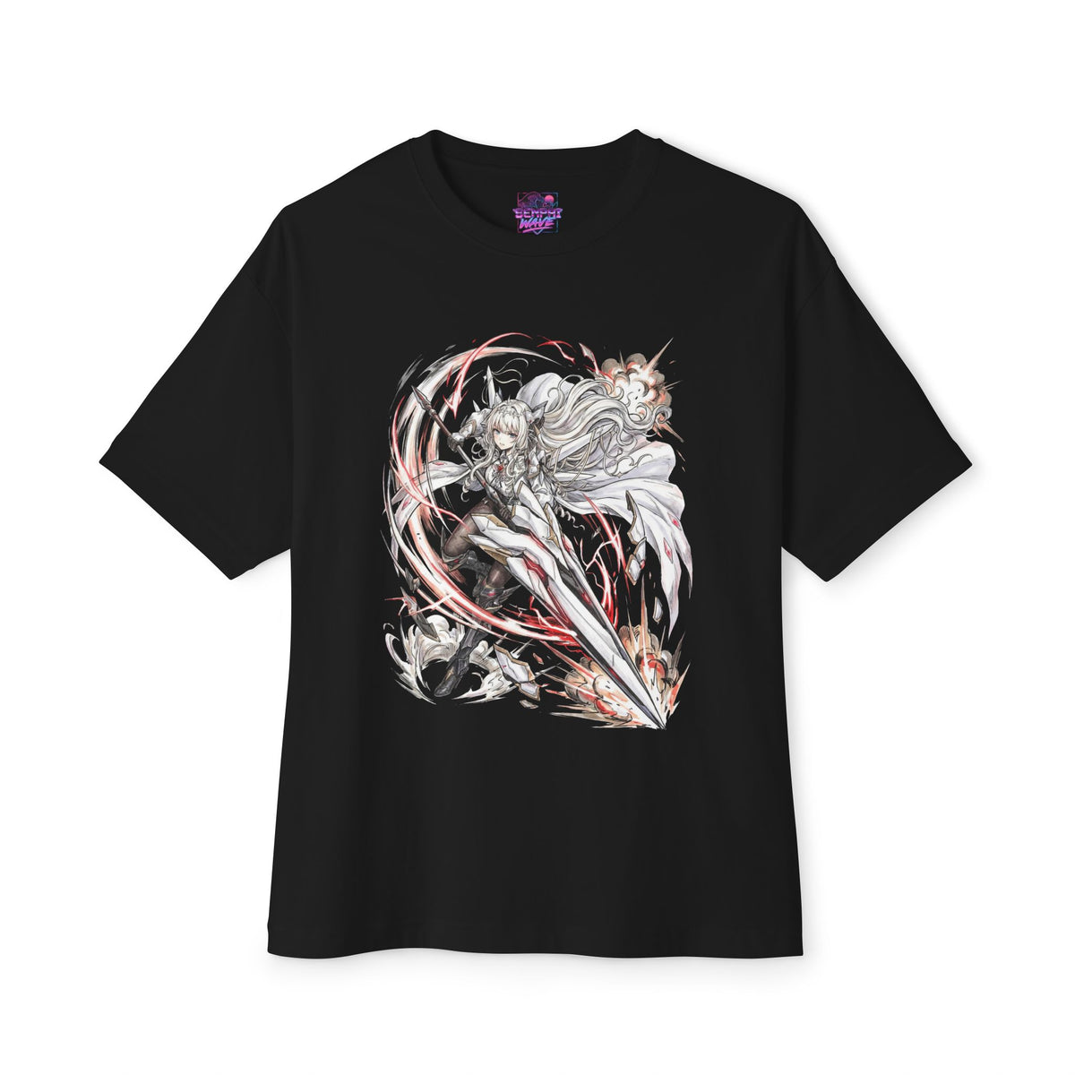 Nikke Crown White Cape Giant Blade Fan Art Oversized T-Shirt