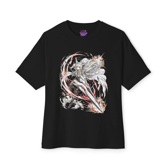 Nikke Crown White Cape Giant Blade Fan Art Oversized T-Shirt