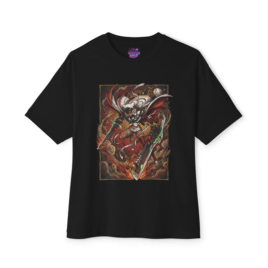 Guilty Gear Ramlethal Orange Smoke Card Fan Art Oversized T-Shirt