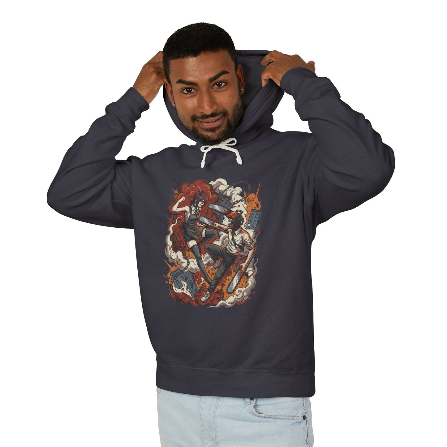 Chainsaw Man Denji Reze Chainsaw Head Pull Cord Devil Hunter Design Unisex Premium Hoodie