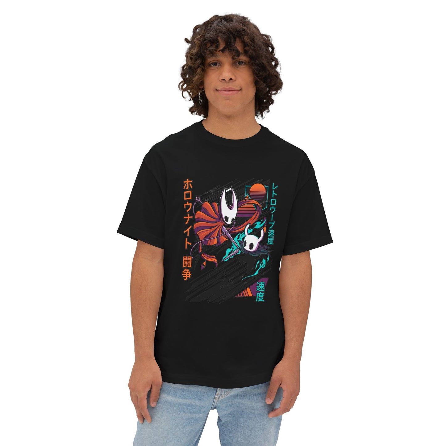 Retro Futuristic Hornet Hollow Knight Premium Oversized Unisex T-Shirt