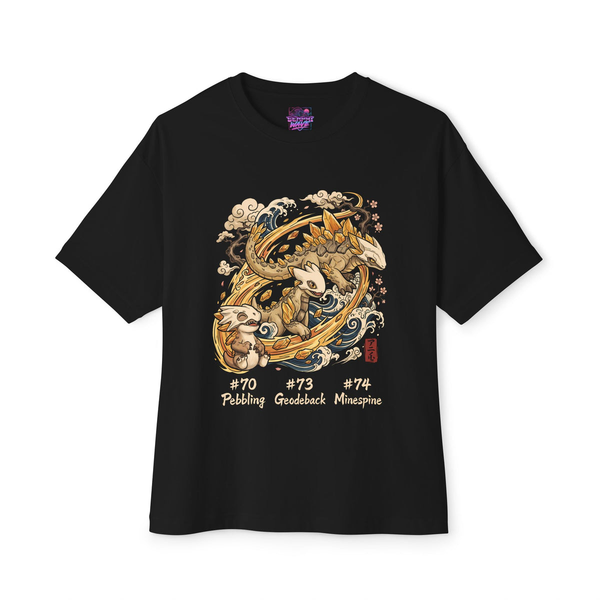 Pebbling Geodeback Minespine Aniimo Evolution Line Ukiyo-e - Oversized Premium Tee