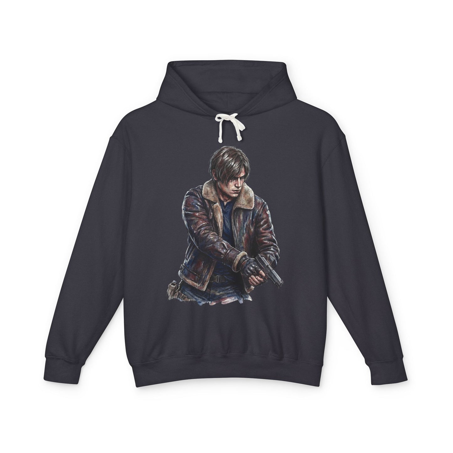 Leon Kennedy Resident Evil Requiem Older Gravel Voice Grunge Unisex Premium Hoodie