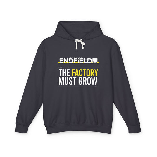 Arknights Endfield Factory Must Grow Meme Retro Factory Automation Pixel Resource Run Unisex Premium Hoodie