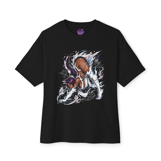 Purple Haired Lightning Flash Goddess Cat Form Stealth Warrior Fan Art Portrait Premium Oversized Unisex T-Shirt