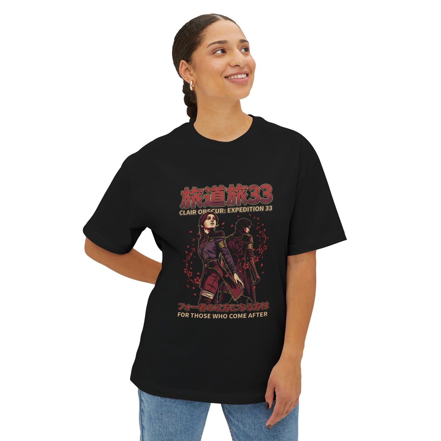 Red Bloom Gommage: Expedition 33 Street Icon Premium Oversized Unisex T-Shirt
