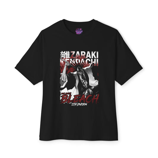 Spiky Black Hair Eyepatch Warrior Fan Art – Ragged Haori Berserker Design Premium Oversized Unisex T-Shirt