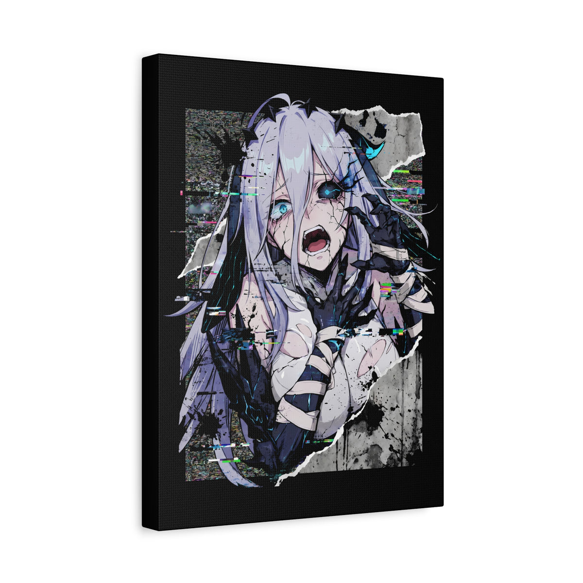 Narja Chaos Zero Nightmare Glitch Horror Portrait Canvas Print