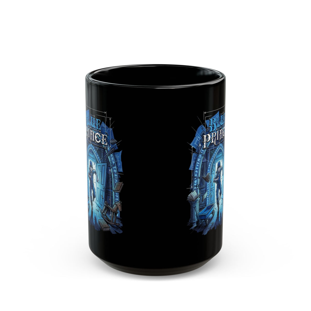 Blue Prince Mt Holly Manor Puzzle Game Fan Art Black Mug