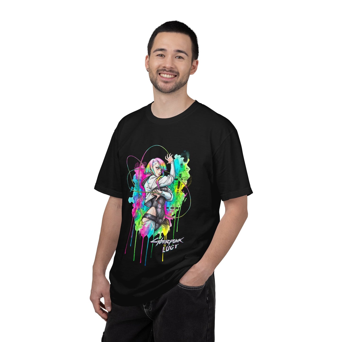 Cyberpunk Edgerunners Lucy Short White Hair Glowing Eyes Icon Premium T-Shirt