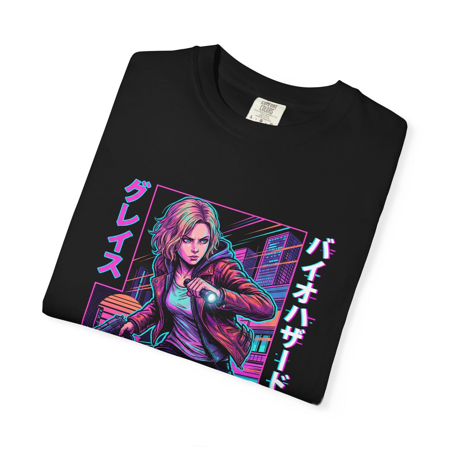 Resident Evil Grace Ashcroft Mother Shadow Retro Cyberpunkj futuristic design Premium T-Shirt