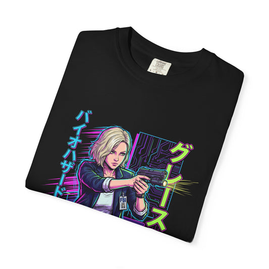 Retro Cyberpunk Synthwave Grace Ashcroft Resident Evil Requiem FBI Analyst Design Premium T-Shirt