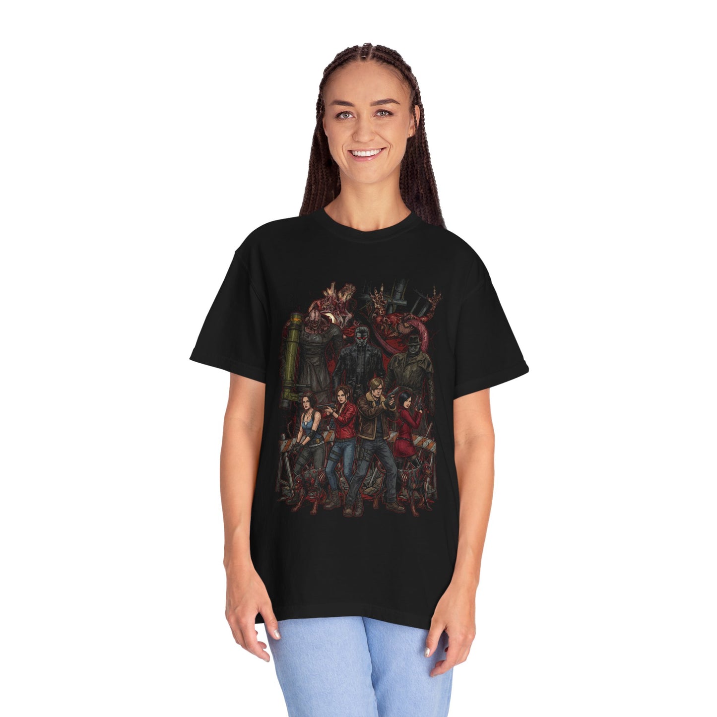 Jill Chris Ada Claire Grace Resident Evil Nemesis Birkin Villains Portrait Premium T-Shirt