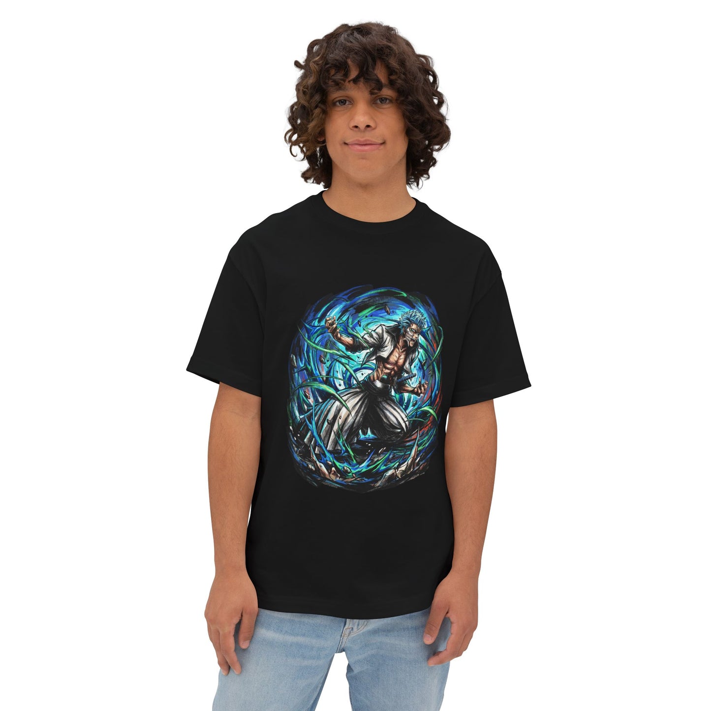 Bleach Grimmjow 6th Espada Jagged Jacket Illustration Premium Oversized Unisex T-Shirt