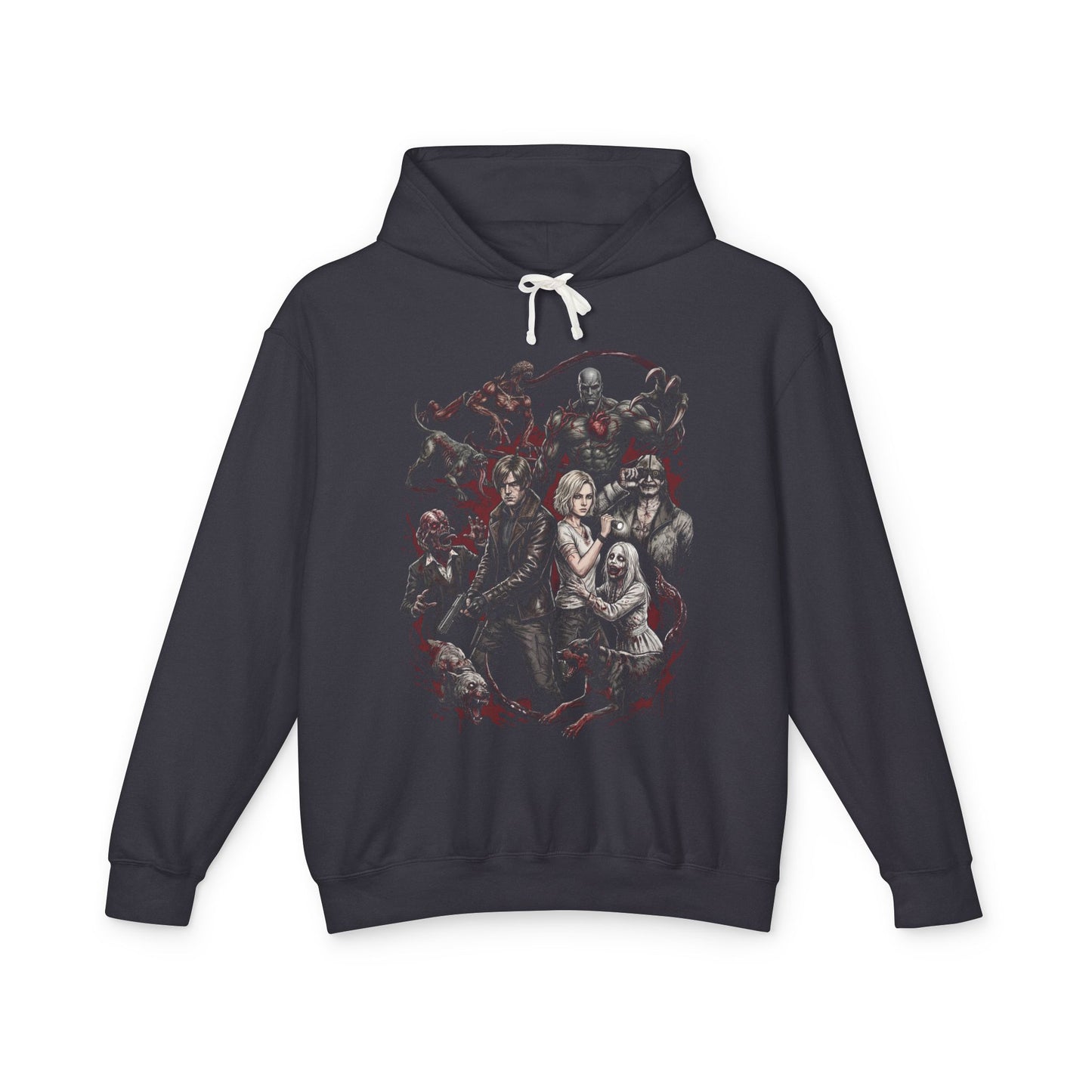Resident Evil Requiem Grunge Design Grace Leon The Girl Stalker Enemies Unisex Premium Hoodie