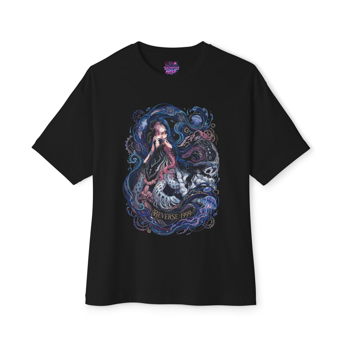 Reverse 1999 Nautika Jellyfish Deep Sea Fan Art Oversized T-Shirt