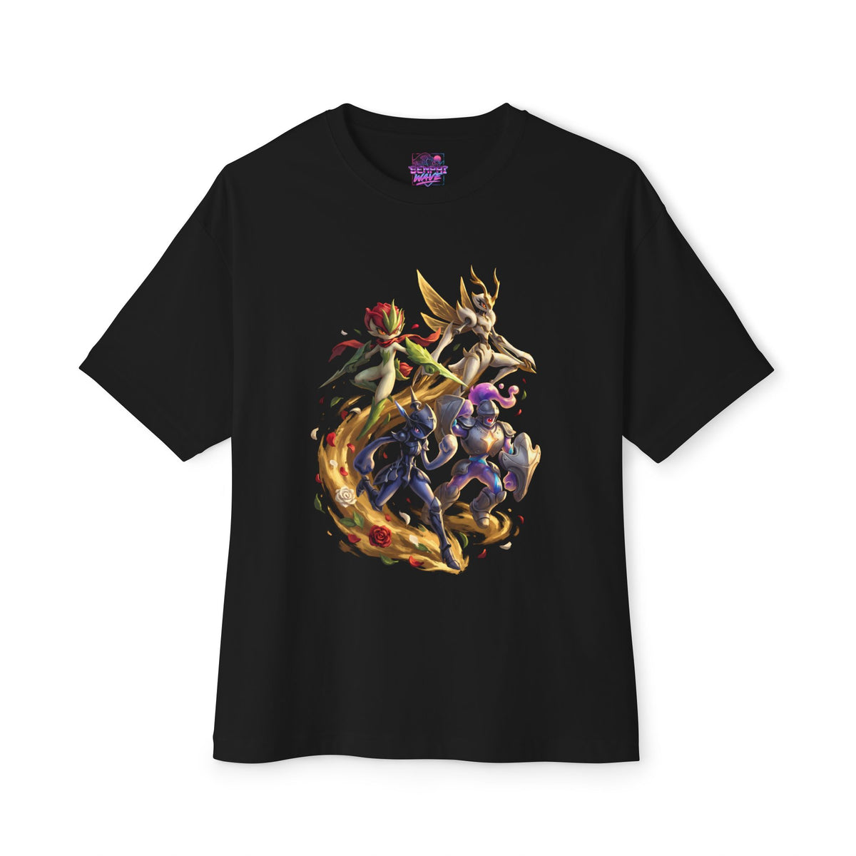 Aniimo Knight Team Thornblade Pawney Rookey Fulmintis Gold Oil Painting Art - Oversized Premium Tee