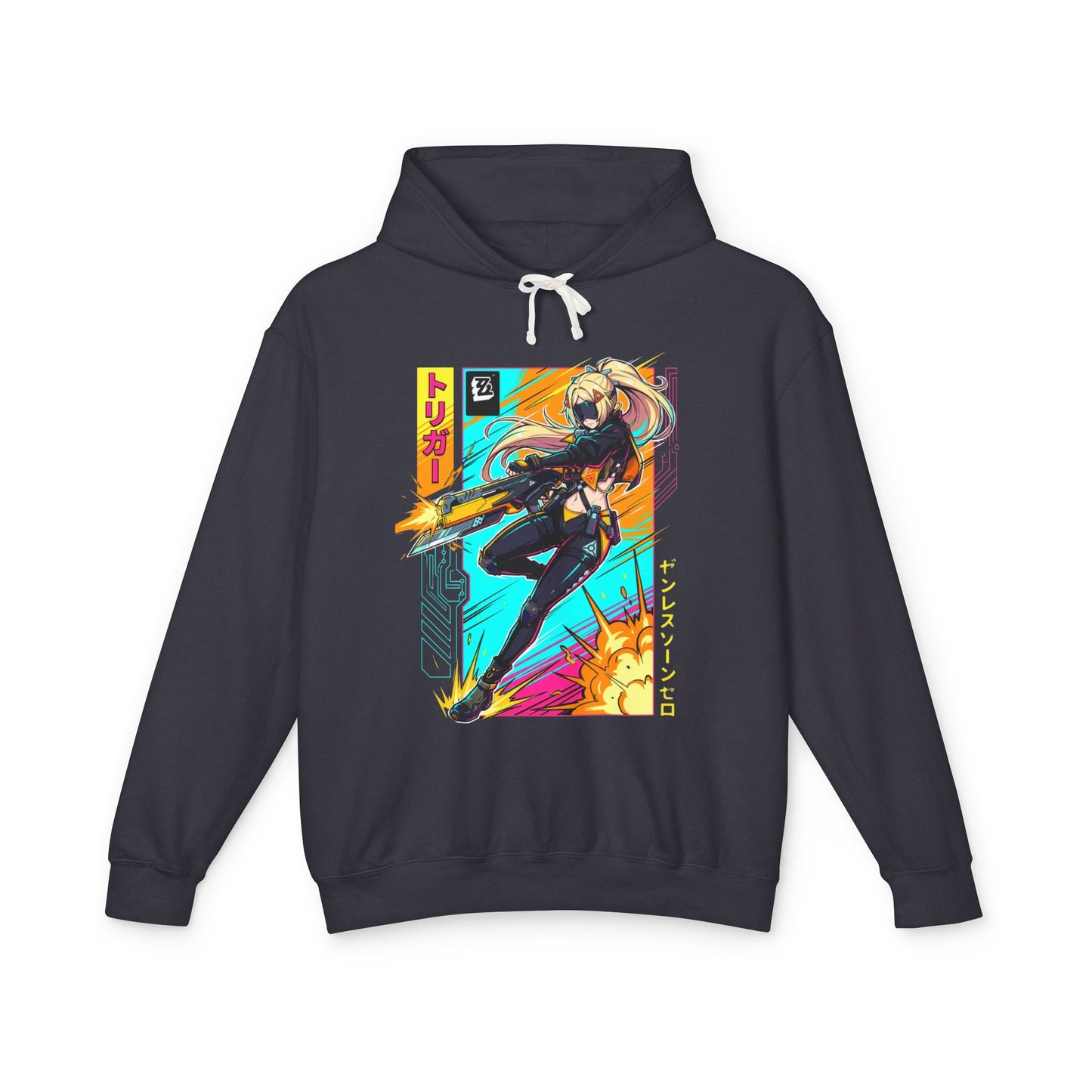Trigger Zenless Zone Zero Synthwave Sunset Obol Squad Unisex Premium Hoodie