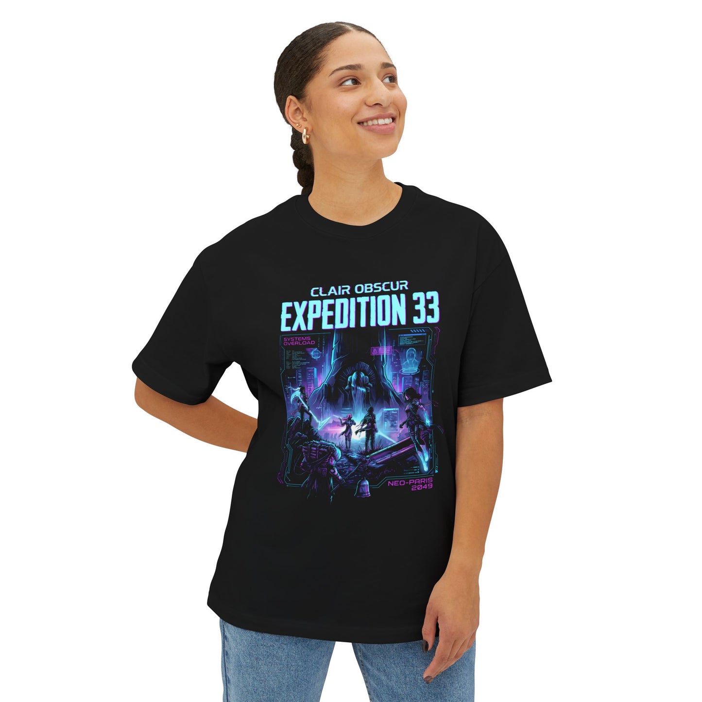 Golden Expedition 33: Red Gommage Street Fashion Legend Facing the Paintress Premium Oversized Unisex T-Shirt