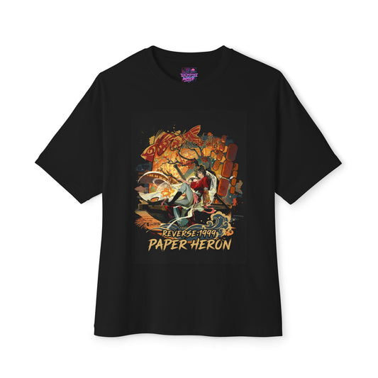 Paper Heron Reverse:1999 – Red Paper Qi Daoist Art Premium Oversized Unisex T-Shirt