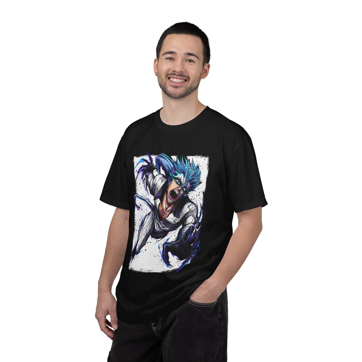Feline Espada Fighter Manga Style – Intense Eyes Hollow Mask Premium T-Shirt