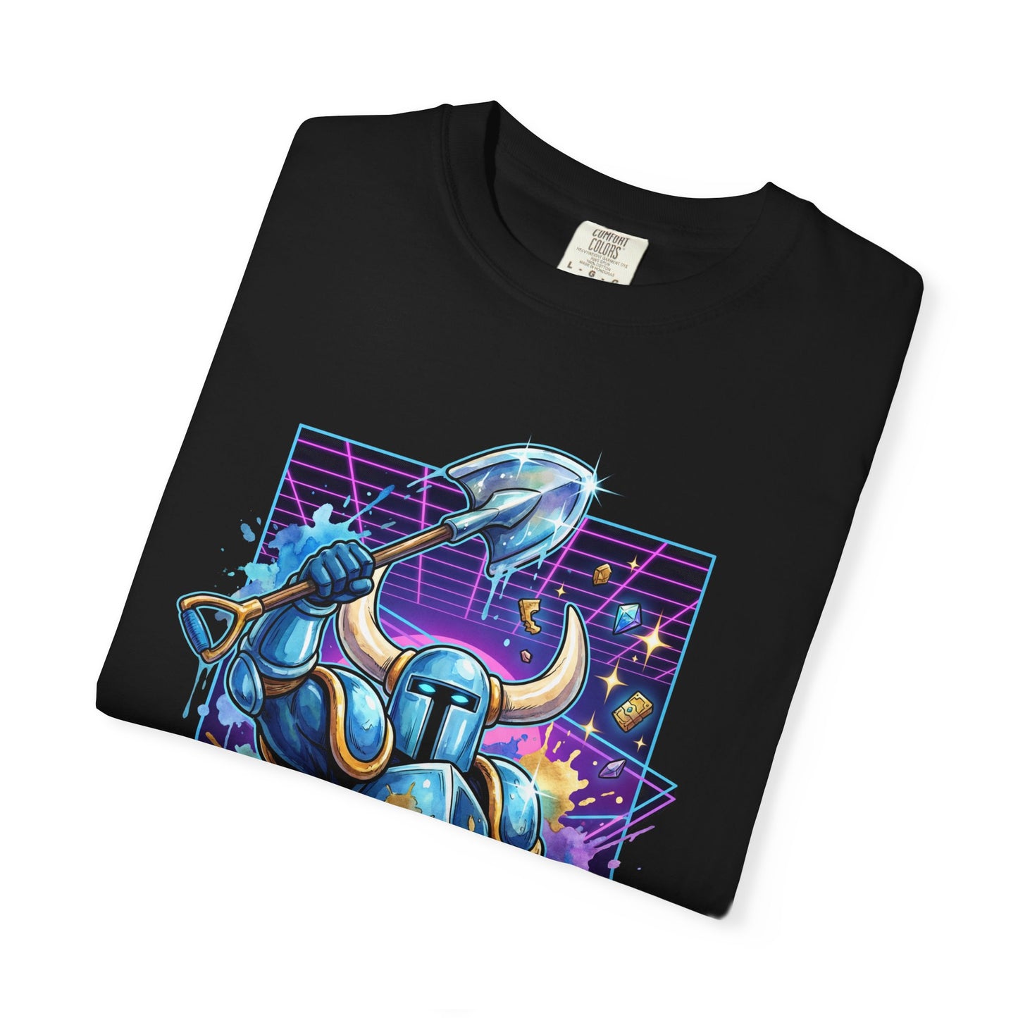 Shovel Knight Stalwart Plate Armor Vaporwave Neon Portrait Indie Premium T-Shirt