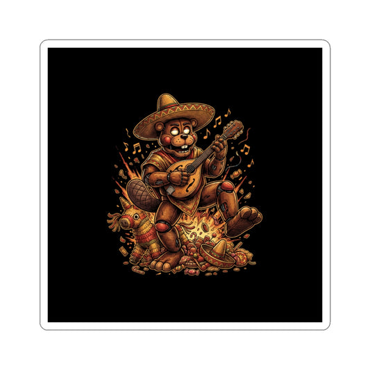 FNAF El Chip Beaver Sombrero Mandolin Fiesta Fan Art Sticker
