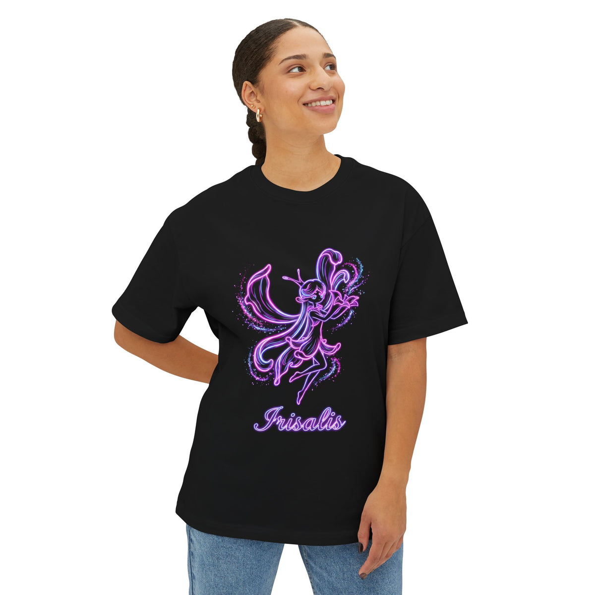 Irisalis Aniimo Neon Glow Creature Art - Oversized Premium Tee