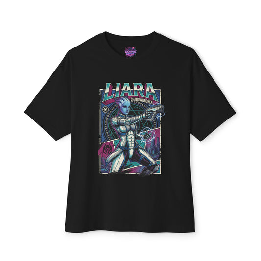 Mass Effect Liara Shadow Broker Biotic Pistol Fan Art Oversized T-Shirt