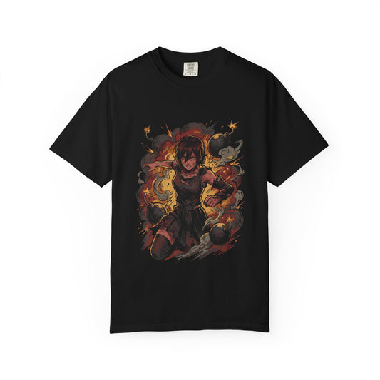 Chainsaw Man Reze Bomb Devil Hybrid Green Eyes Design Premium T-Shirt
