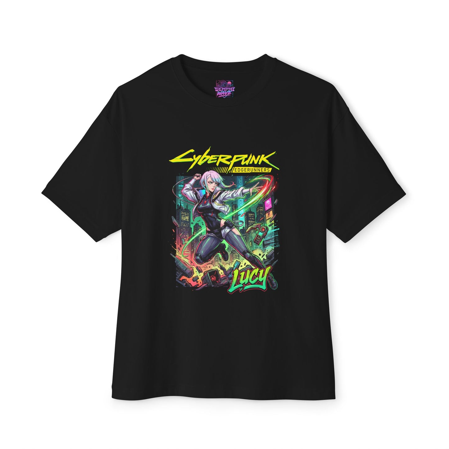 Cyberpunk Edgerunners Lucy Monowire Quickhack Combat Design Premium Oversized Unisex T-Shirt
