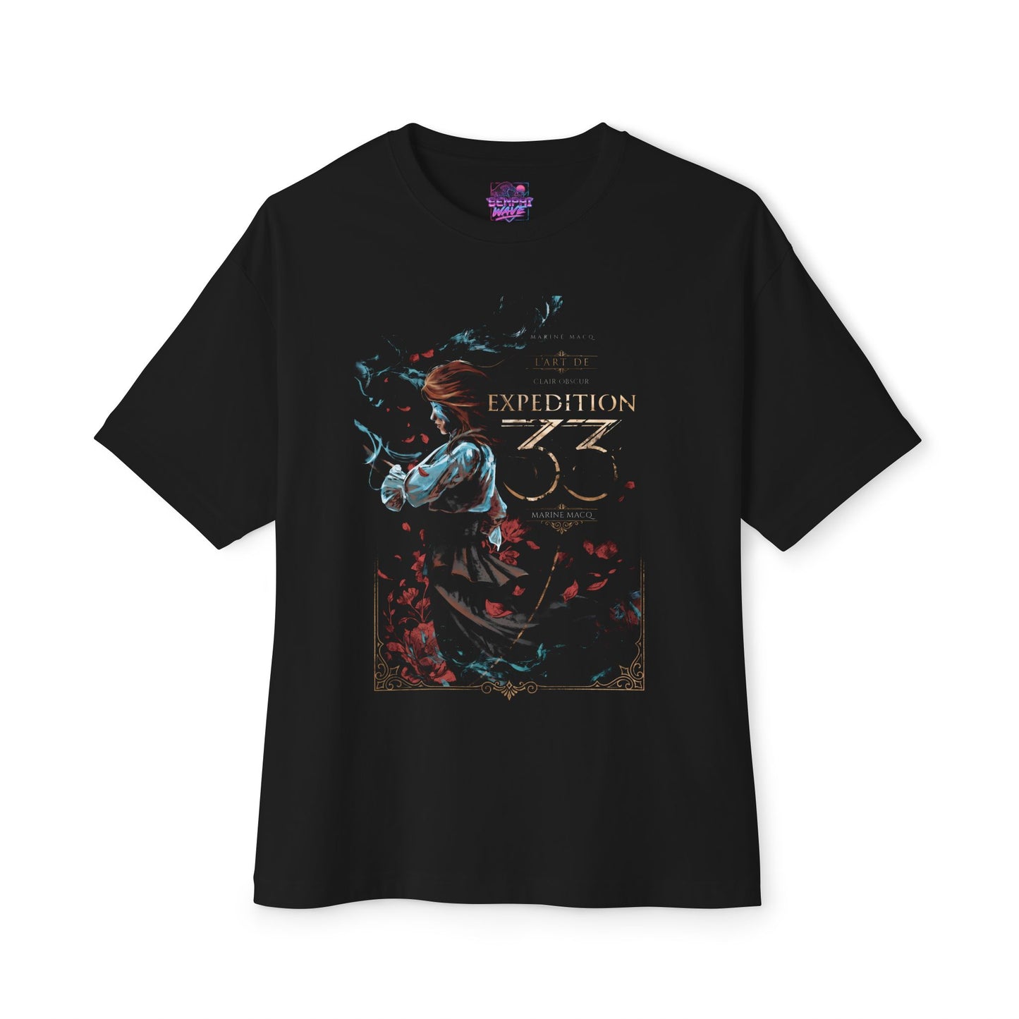 Maelle Clair Obscur Fan Art – Young Swordswoman Rapier Expedition Design Premium Oversized Unisex T-Shirt