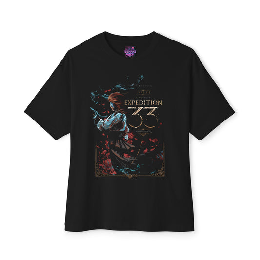 Maelle Clair Obscur Fan Art – Young Swordswoman Rapier Expedition Design Premium Oversized Unisex T-Shirt