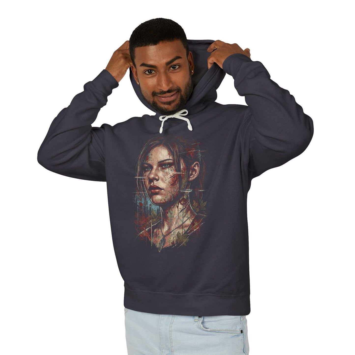 Resident Evil Claire Redfield Code Veronica Knife Gun Action Art Unisex Premium Hoodie