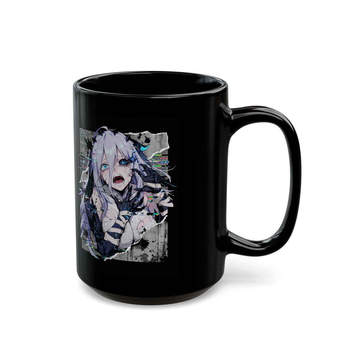 Narja Chaos Zero Nightmare Glitch Horror Portrait Black Mug