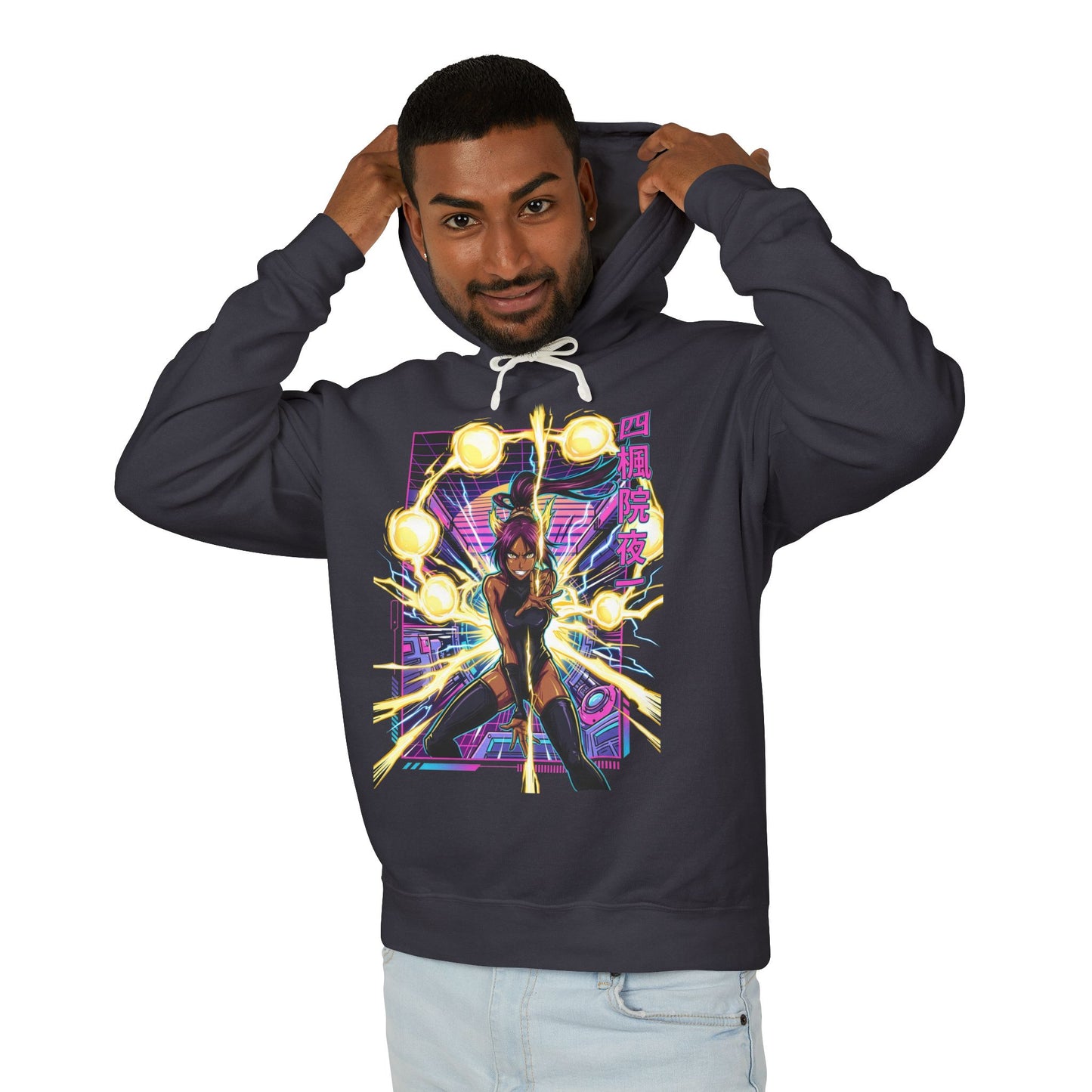 Bleach Yoruichi Shihouin Golden Irises Purple Hair Fan Favorite Design Unisex Premium Hoodie