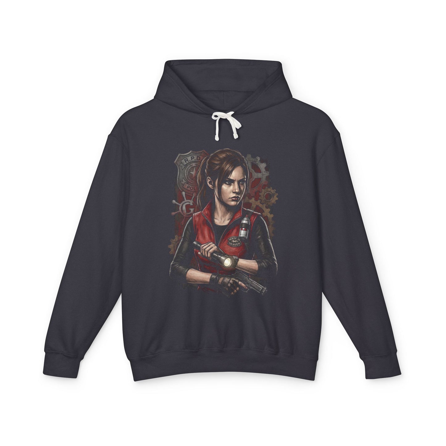 Resident Evil Claire Redfield Raccoon Police Station Escape Portrait Unisex Premium Hoodie