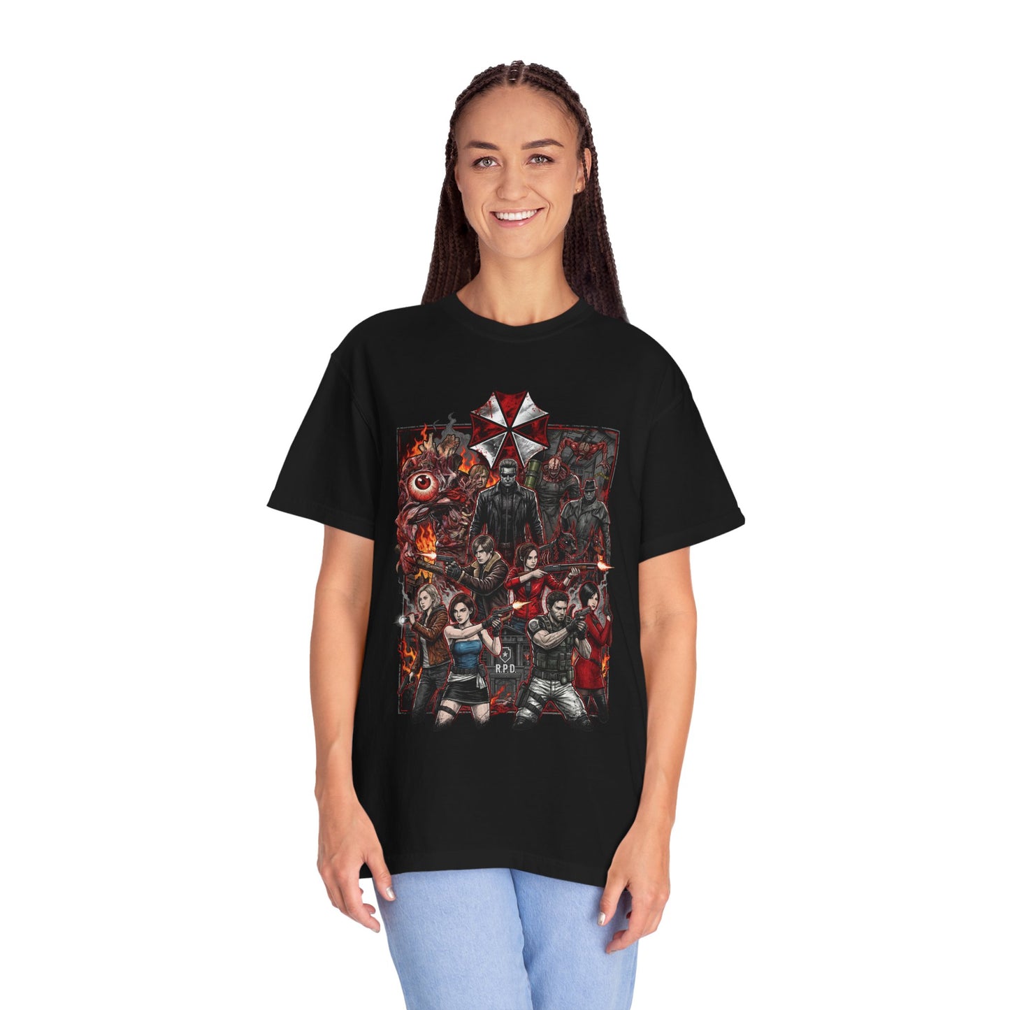 Chris Redfield Ada Wong Resident Evil Nemesis Mr X Villains Art Premium T-Shirt