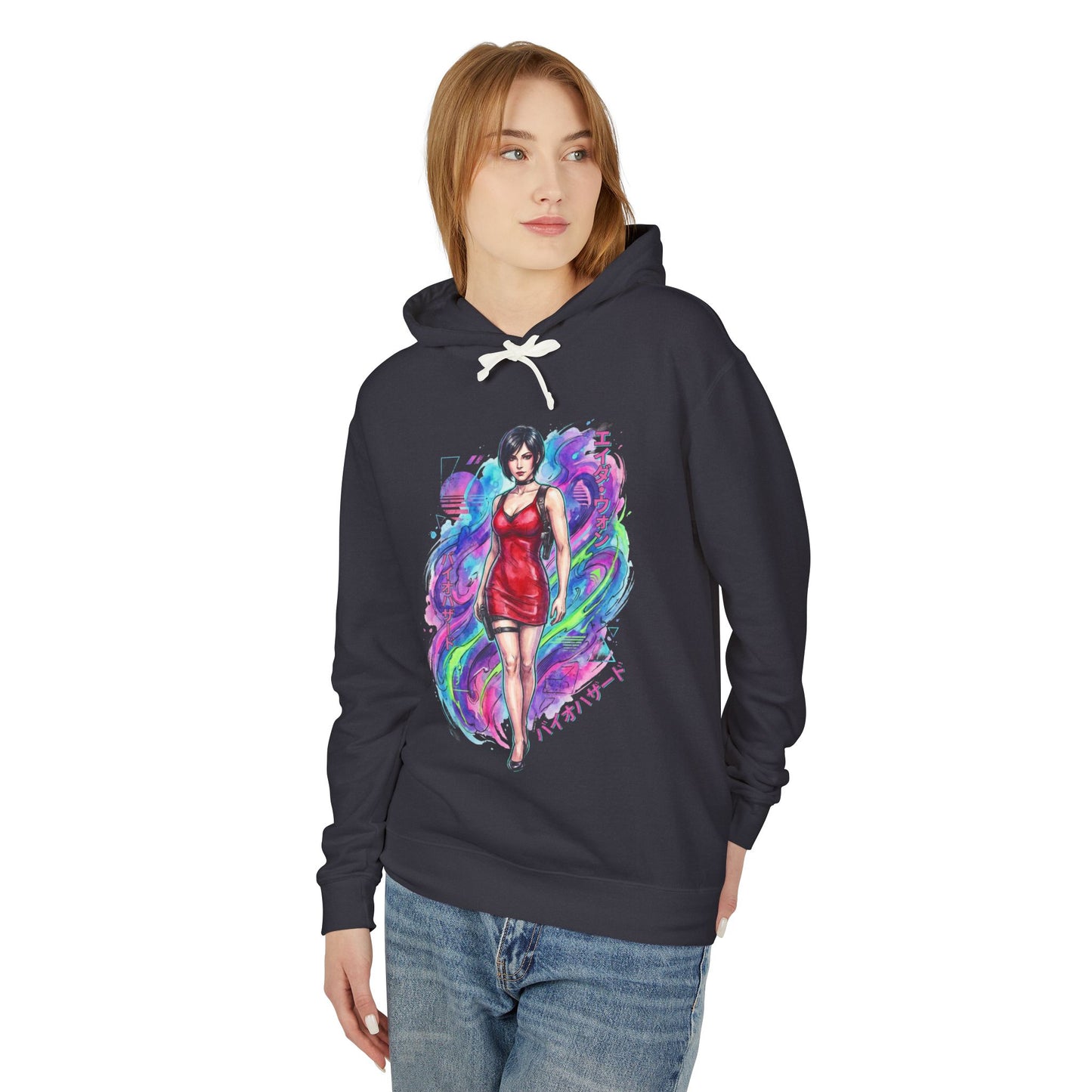Resident Evil Ada Wong Red Vaporwave Grapple Escape Icon Unisex Premium Hoodie