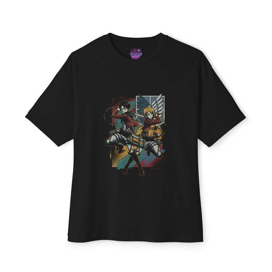 Attack on Titan Levi and Petra Anime Manga Graphic Tee Premium Oversized Unisex T-Shirt
