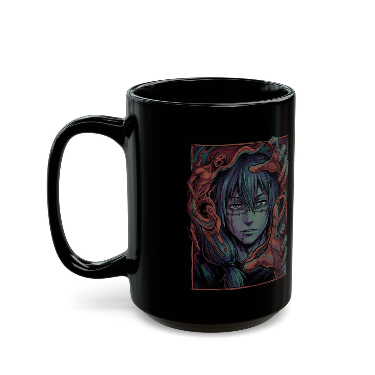 Jujutsu Kaisen Mahito Patchwork Face Black Mug