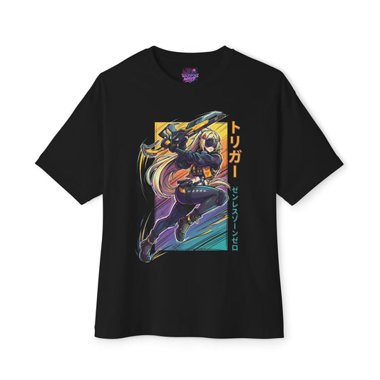 Zenless Zone Zero Trigger Retro Synthwave Electric Stun Premium Oversized Unisex T-Shirt