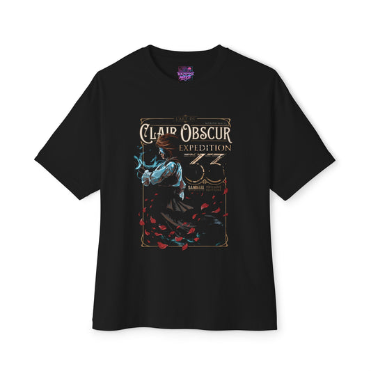 Maelle Clair Obscur Fan Art – Young Swordswoman Rapier Expedition Design Premium Oversized Unisex T-Shirt