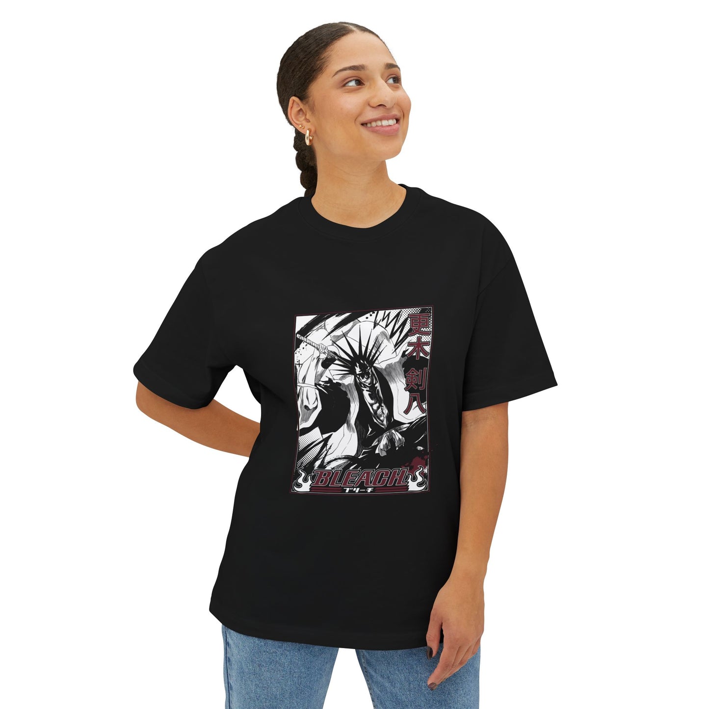Bleach Kenpachi Zaraki Eleventh Division Captain Iconic Design Premium Oversized Unisex T-Shirt