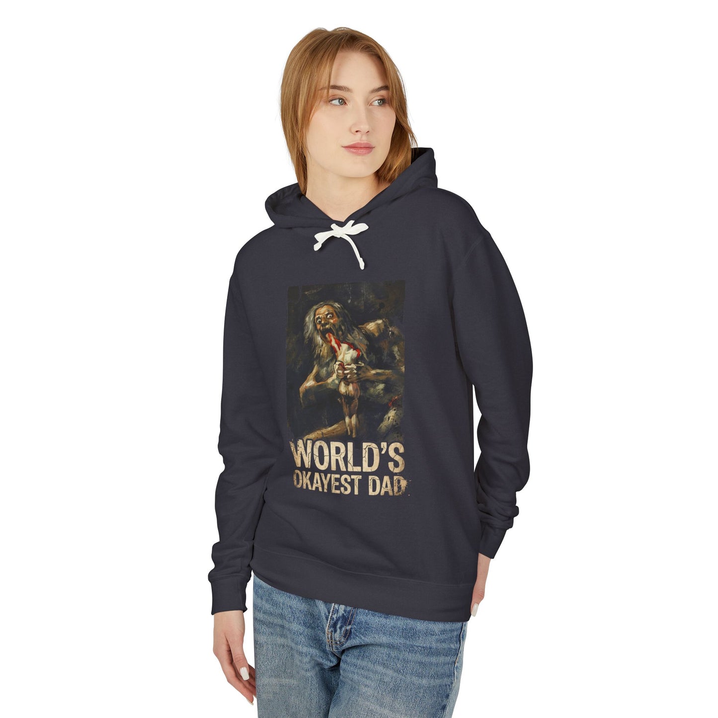 Saturn Devouring His Son Meme – Relatable Family Dinner Cursed Humor Devour me Daddy Unisex Premium Hoodie