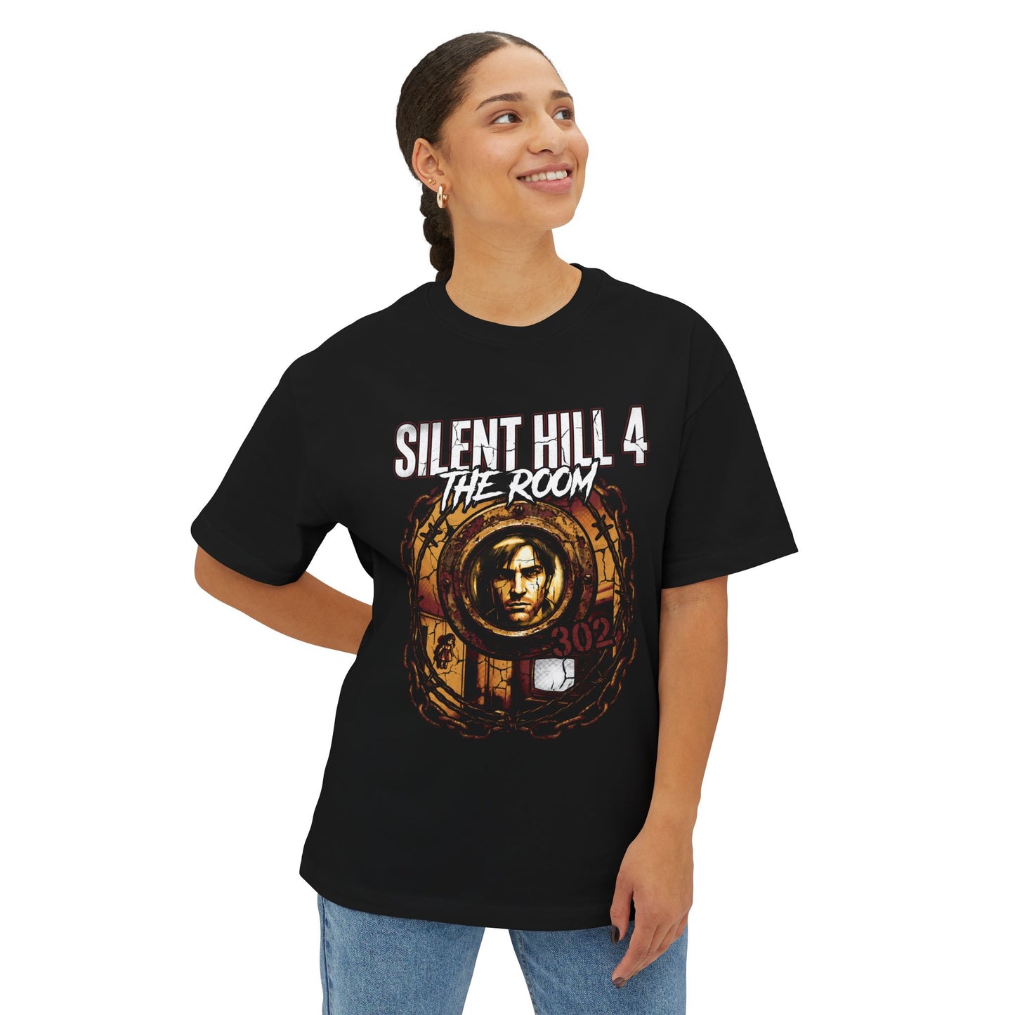 Silent Hill 4: The Room Henry Townshend Box Art Premium Oversized Unisex T-Shirt