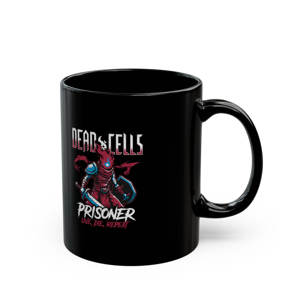 Dead Cells Prisoner Live Die Repeat Black Mug